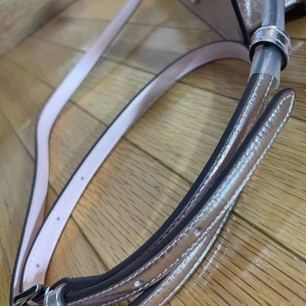 Kate Spade Rose Gold Madison Crossbody Bag with Chain and leather Strap